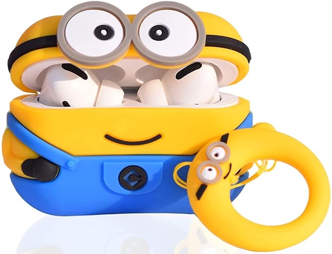 Minion AirPods Pro 2 Case with Keychain, Drop Protection, Protective Case , Supports Wireless Charging Cover for AirPods Pro
